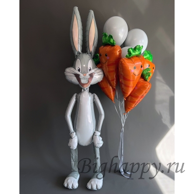 Композиция из шаров &quot;Багз Банни и морковки&quot; фото