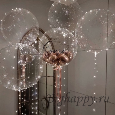 Шары Bubbles со светодиодами для украшения праздника фото