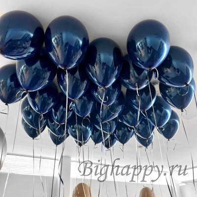Темно-синие шары под потолок фото